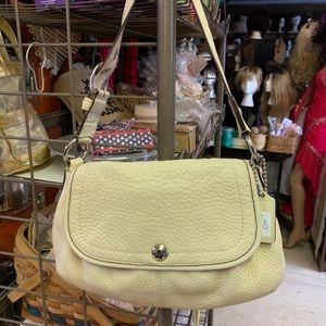 Coach purse Cream color w pink lining
